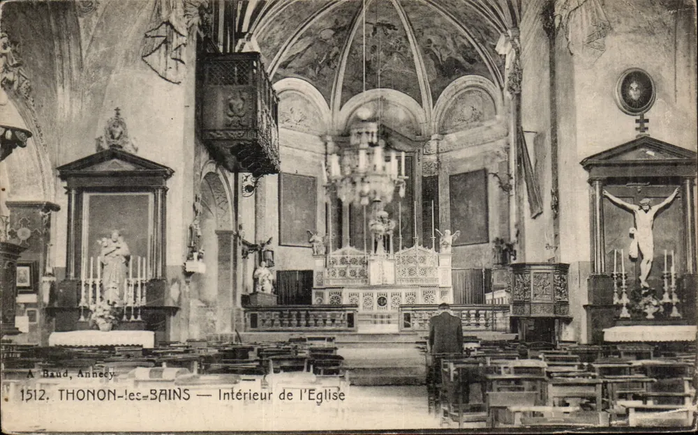 Thonon-les-Bains — Binnenkant van de Kerk — A. Baud, Annecy - Voorkant