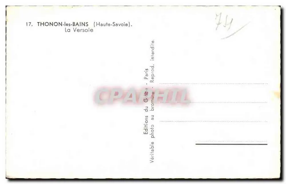 Thonon-les-Bains — A Versoie — Edições do Gibeu, Paris - Verso