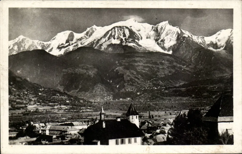 Sallanches — Castelo das Irmãs e o Mont-Blanc — Fabricação francesa n°402 - Frente