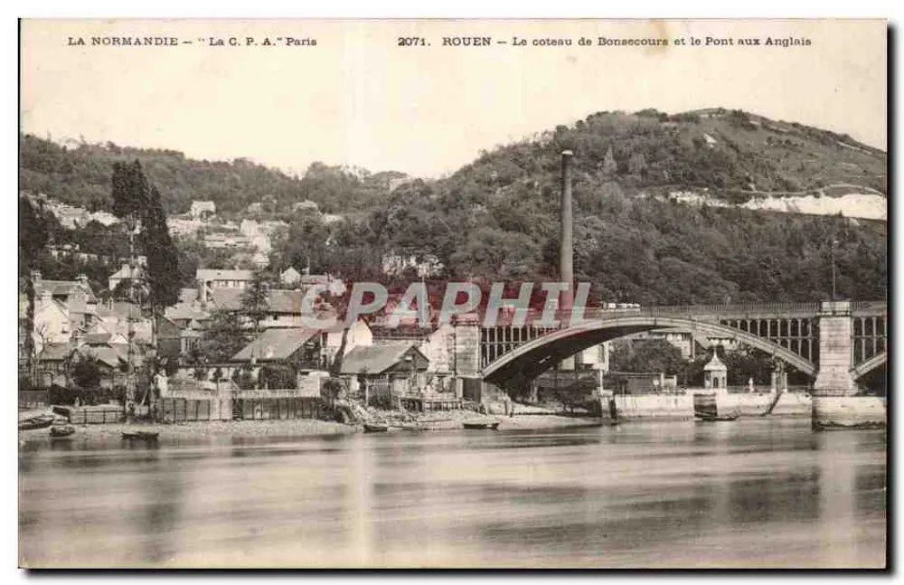 Rouen — Der Bonsecours-Hügel und die Engländerbrücke — Antike Ansichtskarte Paris n°2071 - Vorderseite