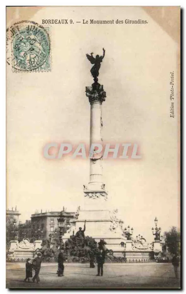 Bordeaux 9. — O Monumento dos Girondins. — Edição Foto Postal. - Frente