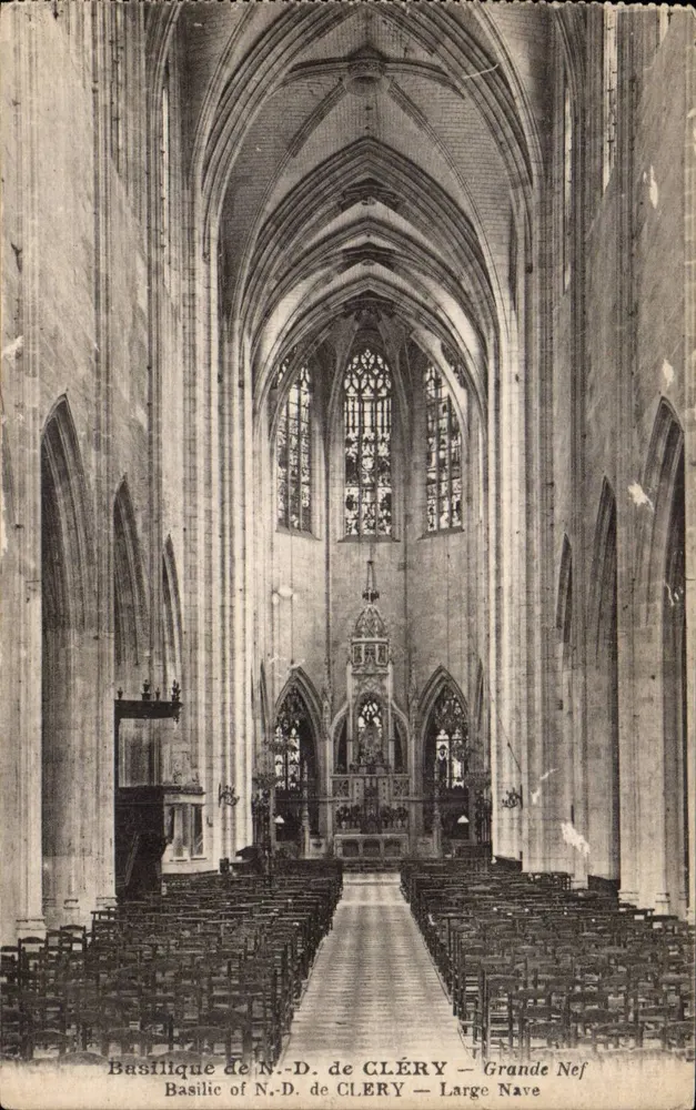 Basílica N.-D. de CLÉRY — Grande Nef — H. Lennaire, fot. edit. Orléans - Frente