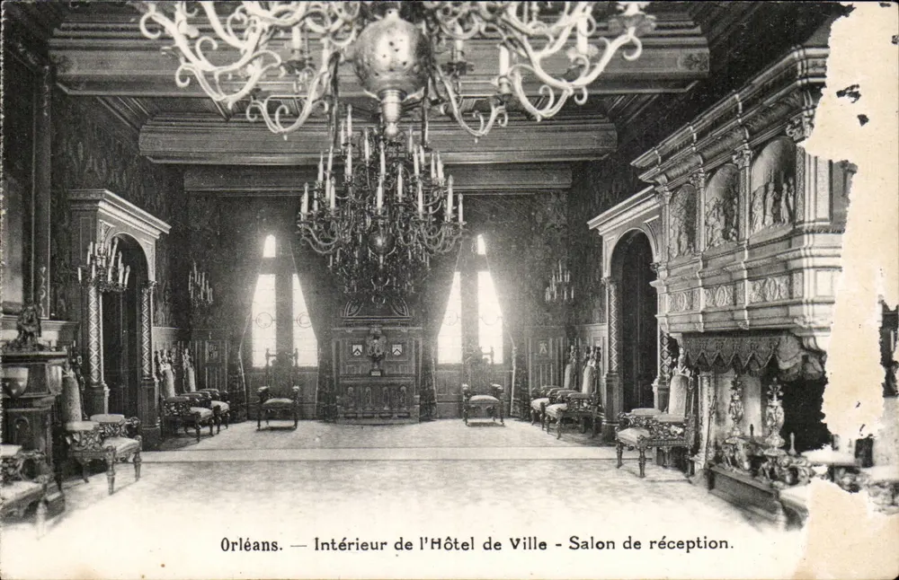Orléans — Innenraum des Rathauses — Empfangssaal. - Vorderseite