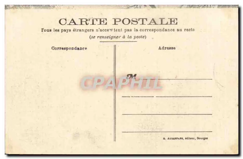 Eingang zur Rosières Fabrik — Lunery, En Berry — Verlag A. Auzenfans, Bourges, n°705 - Rückseite