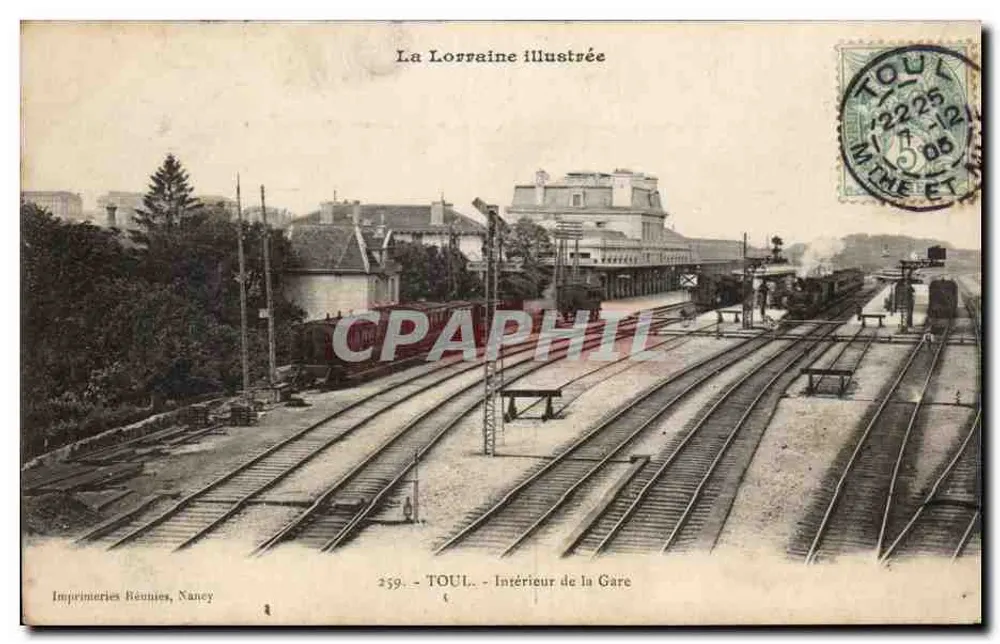 TOUL - Interior da Estação — La Lorraine illustrée, n°259, Imprimeries Réunies, Nancy - Frente