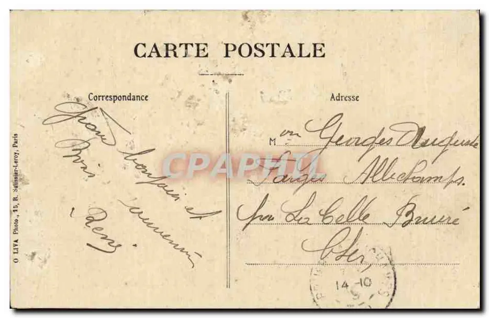 Provins — Bairro da Cavalaria — Mauris, livreiro, 44, Rue Hugues-le-Grand, Provins - Verso