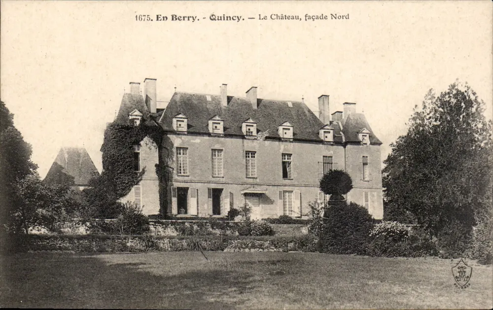 Quincy - Schloss, Nordfassade — in Berry — Verlag A. Auxenfans, Bourges, Nr. 1675 - Vorderseite