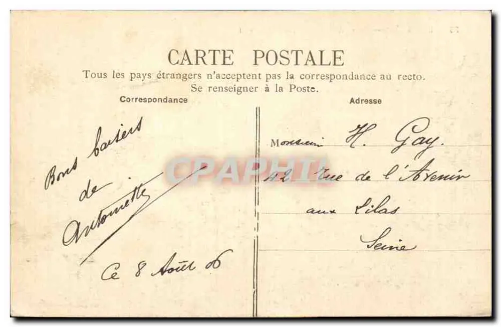 Le Portel — Rue Amiral Courbet — Agence du Journal de Portelie-Bains, imprimerie Aug Sergent - Verso