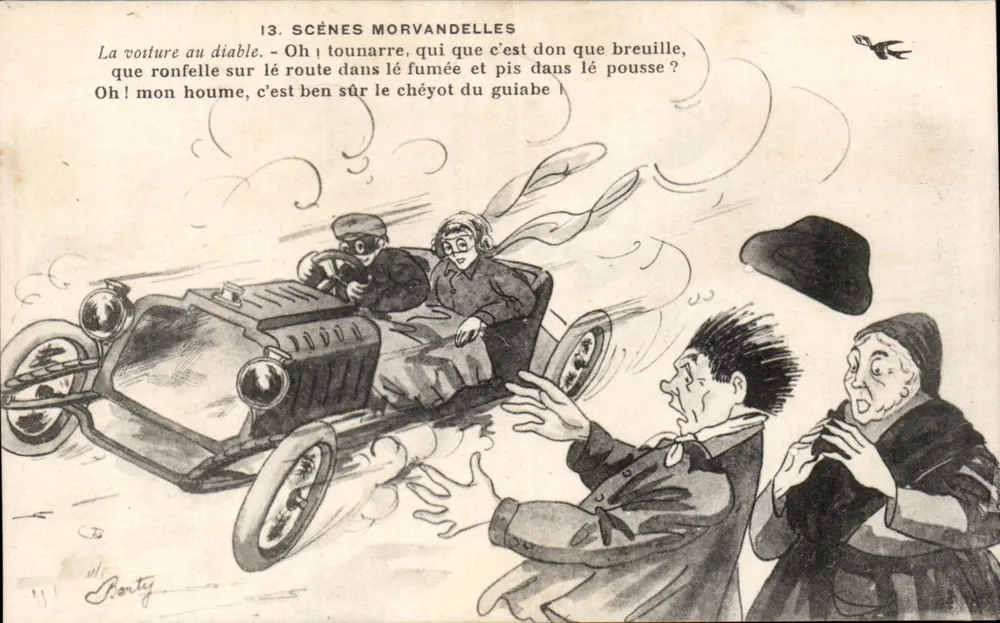 Morvandelle-Szenen — Das Auto und der Teufel — Zeichnung von Barty - Vorderseite