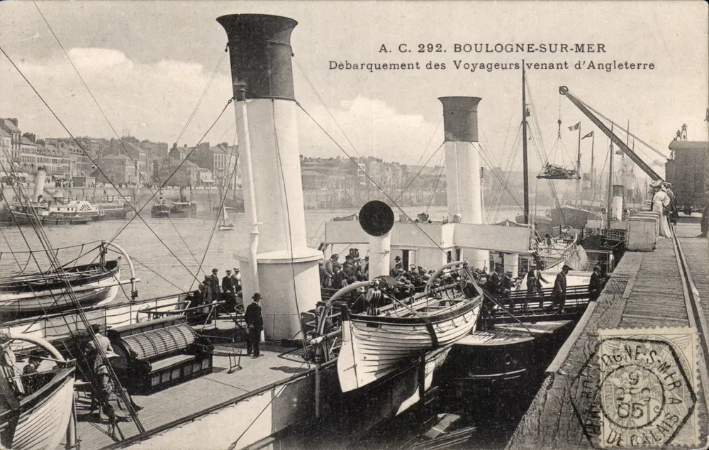Ankunft von Reisenden aus England — Boulogne-sur-Mer — A.C. 292 — Verlag: P. S. C. de Boulogne-sur-Mer - Vorderseite
