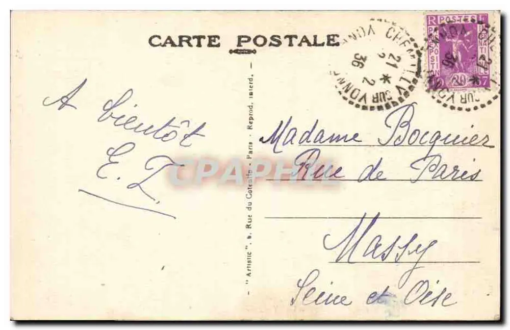 Chemilly (Yonne) — Praça da Igreja — Vigeant & Cie, 518 10 - Verso