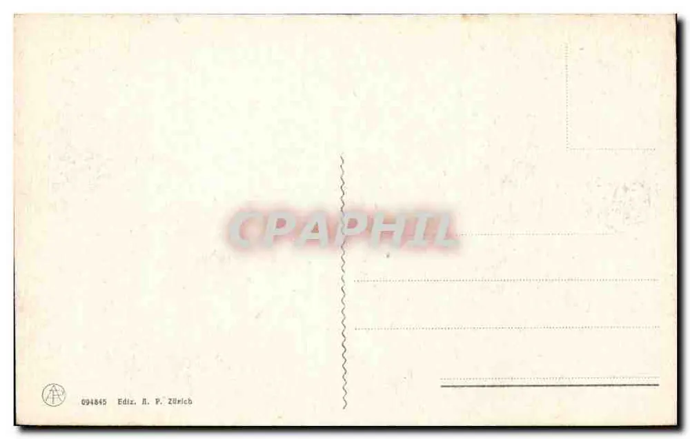 Genua - Piazza Caricamento — Panoramablick mit Straßenbahnen und zentralem Denkmal — Verlag A. P. Zürich, Nr. 094845 - Rückseite