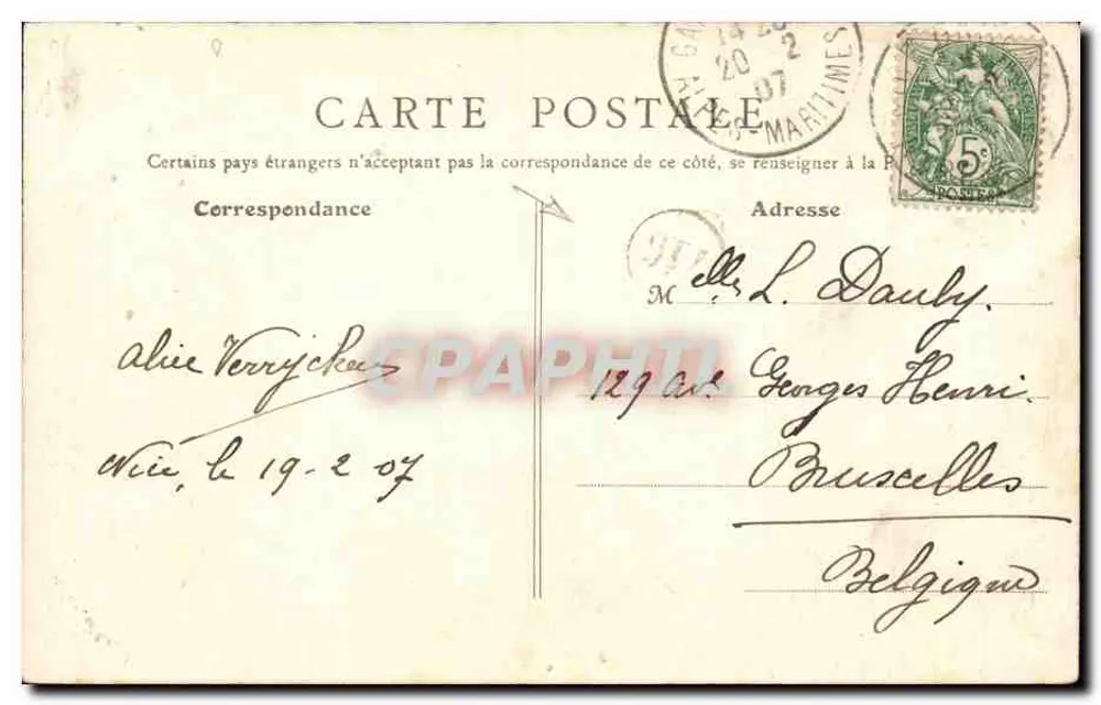 Nice - Avenida da Estação — trem T.N.L. n°94 — J. Kleidman - Nice - Verso
