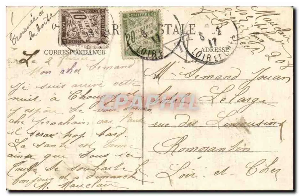 La Ferté-Gaucher (S.-et M.) — Rue de Paris, Hôtel du Sauvage — M. Rousseau, Verlag - Rückseite