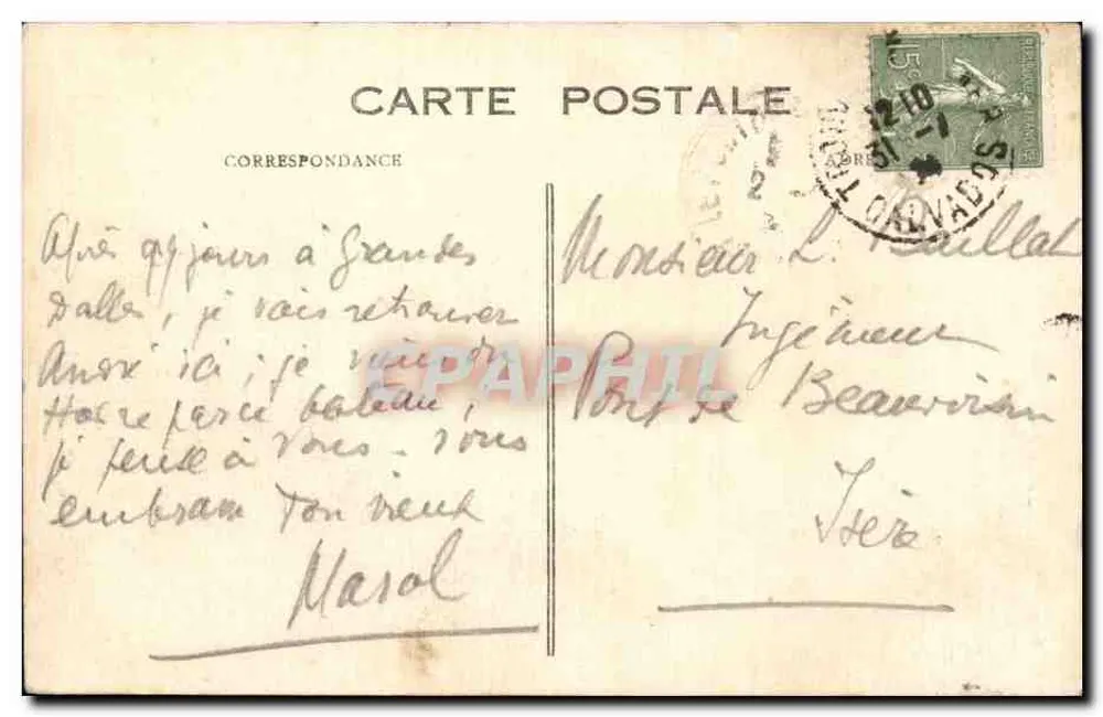 TROUVILLE — Ansicht des Abfahrts des Dampfers von Le Havre — U.P. Le Havre, n°96 - Rückseite