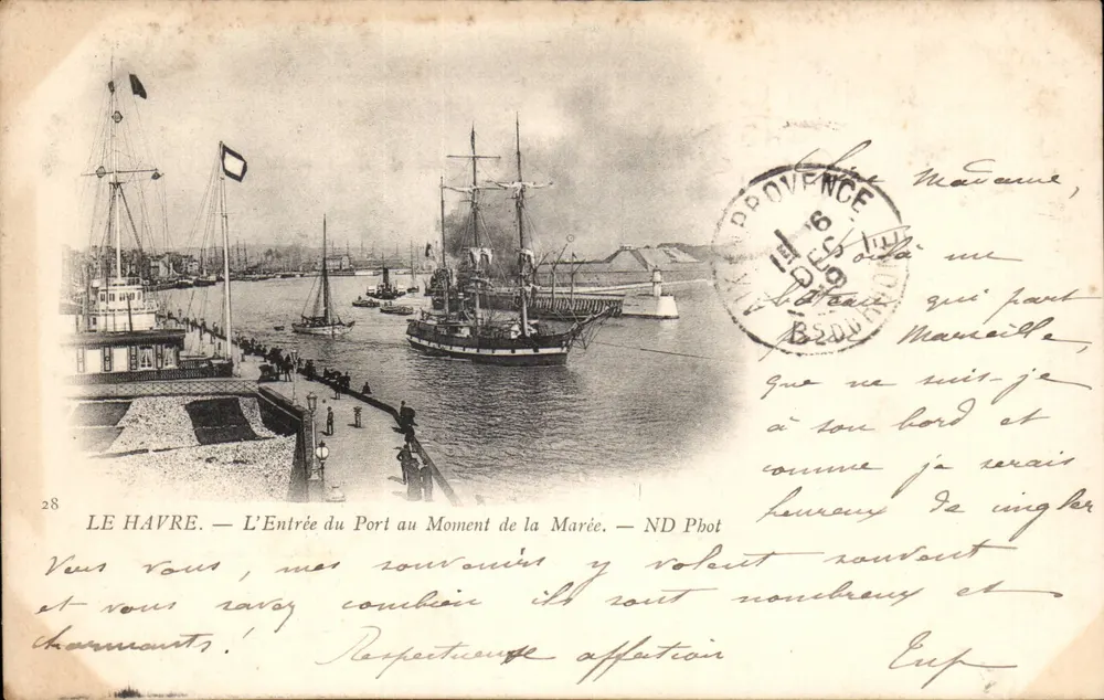 Le Havre — Der Eingang zum Hafen zur Zeit der Flut — ND Pbot - Vorderseite