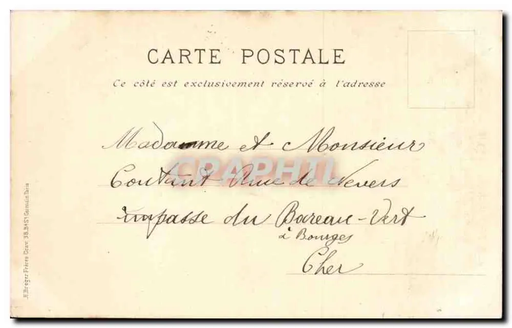 Saint-Célestin — A Virgem do Parque — Editor J. Bringer-Fried, Grave 38, M/S1, Germagnano - Verso