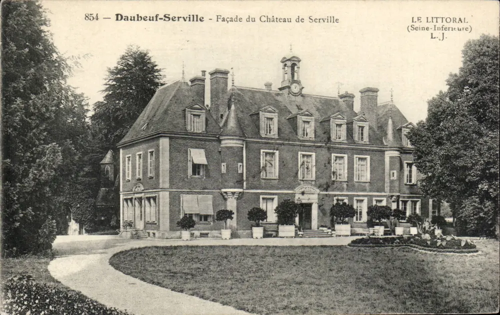 Daubeuf-Serville — Fachada do Castelo de Serville — LE LITTORAL (Seine-Inférieure) n°854 - Frente