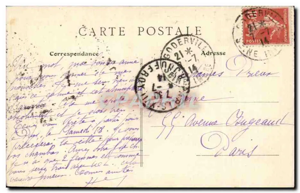 Daubeuf-Serville — Fachada do Castelo de Serville — LE LITTORAL (Seine-Inférieure) n°854 - Verso