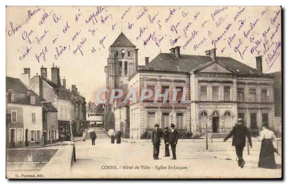 Cosne-sur-Loire — Rathaus – Kirche Saint-Jacques — H. Pontand, Verlag - Vorderseite