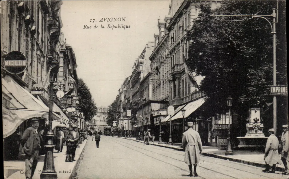 Avignon — Rue de la République — Michelin, Imprimeur - Frente
