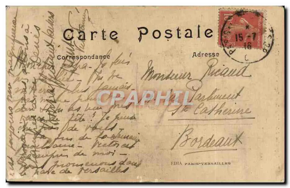 Napoleon in Malmaison — nach dem Zeichnung von Isabey — ÉDIA Paris-Verdun - Rückseite
