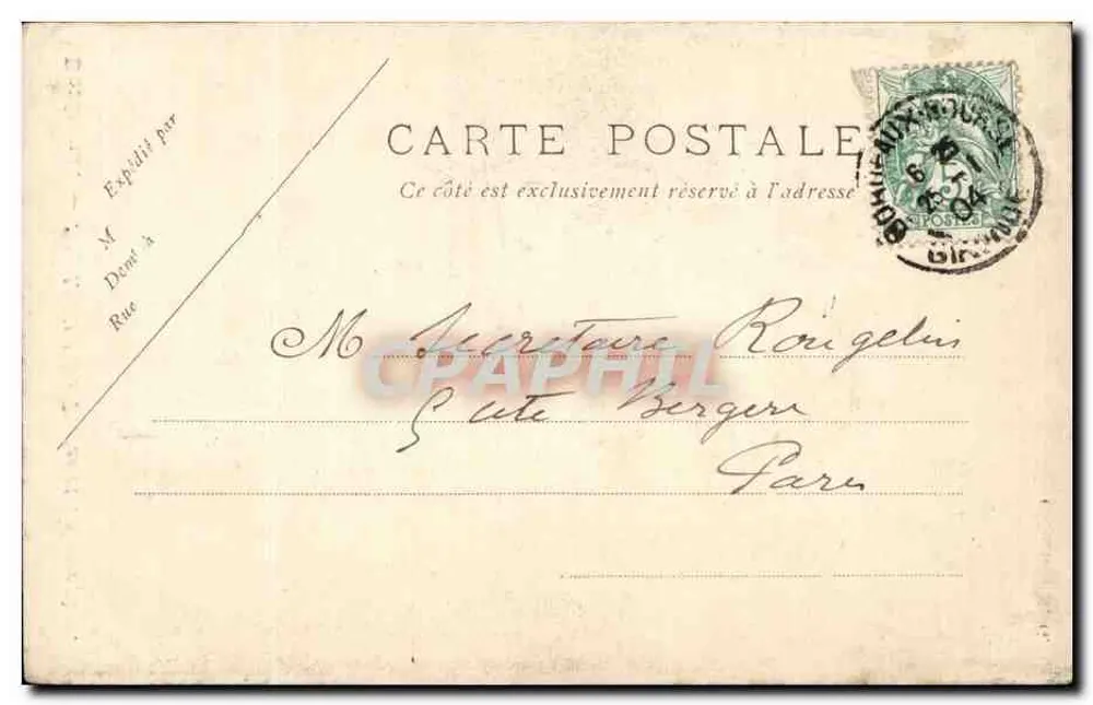 Bordeaux — 32. O Hotel das Correios e Telégrafos — Coleção M.G. - Verso
