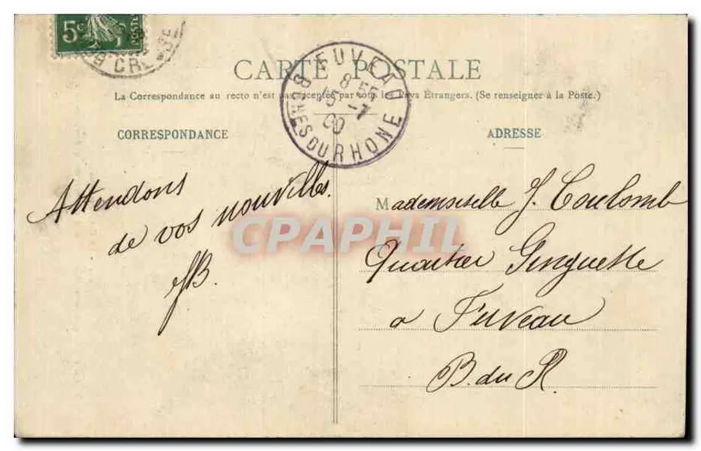 Velha mulher do Pays Creusois — tecendo no canto de uma casa — A. de Nussac, Guére, n° 434 - Verso