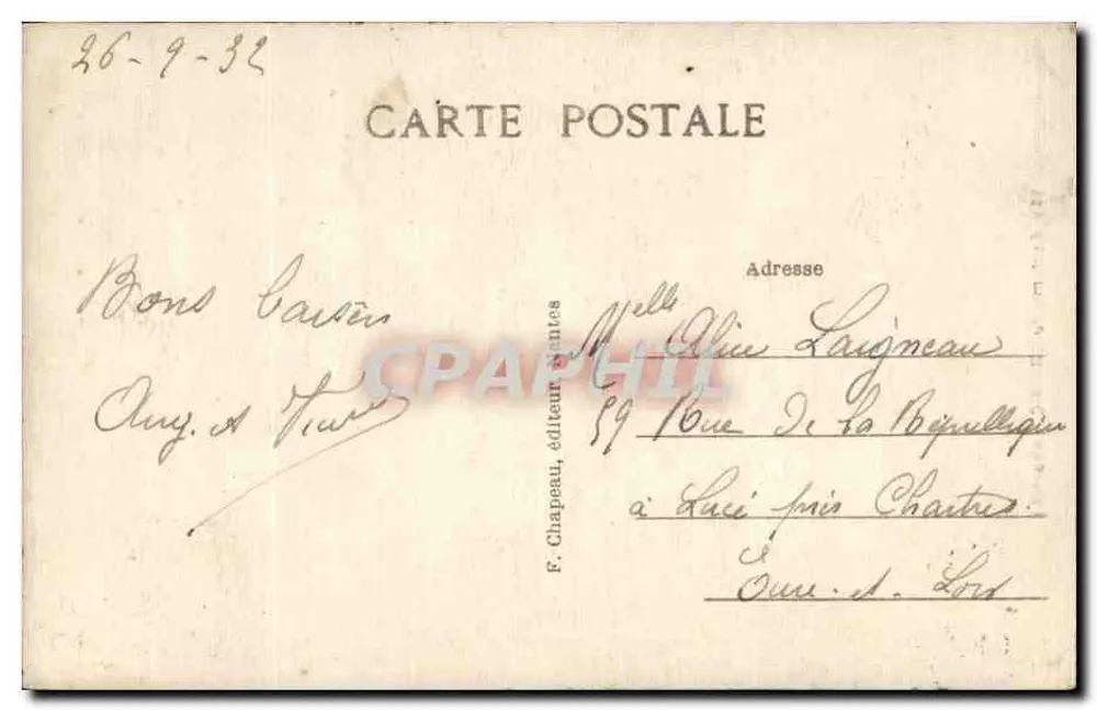 Traje do Croisic (Loire-Inf.) — 258 — F. Chapeau - Verso