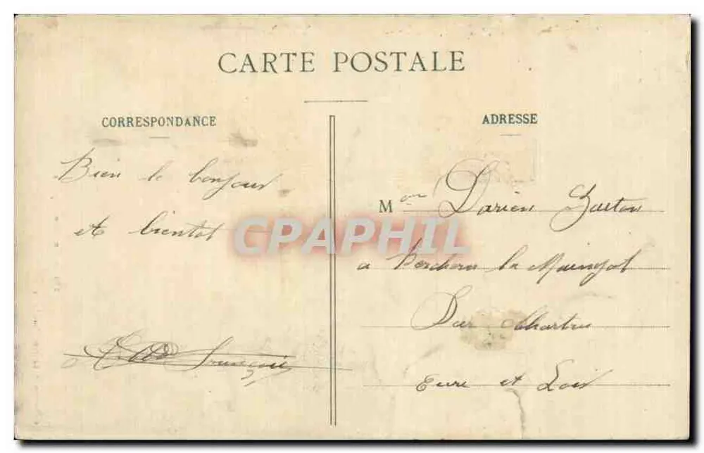 Un vieil homme fumant une pipe — portrait en extérieur — éditeur H. Laurent, Port-Louis, n° 2793 - Verso