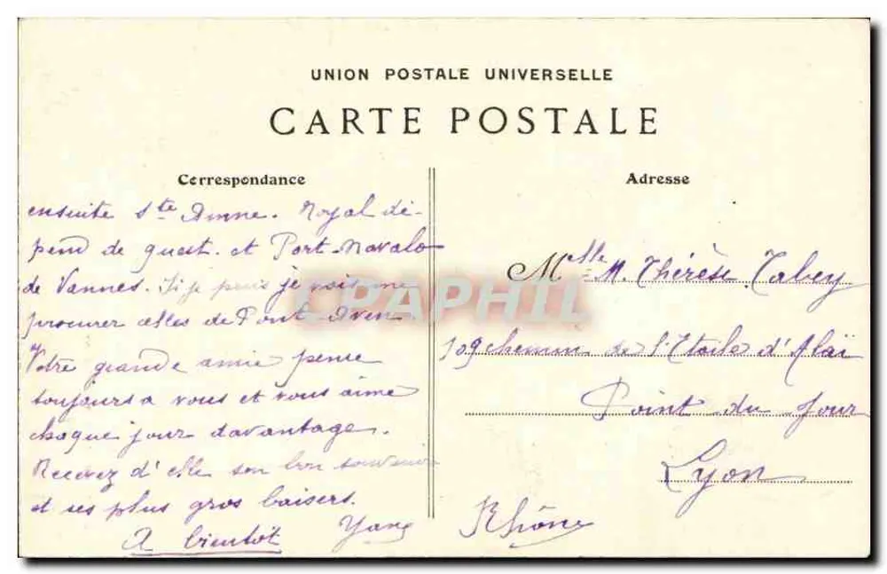 Junge Frau aus Châteauneuf-du-Faou — Villard Sammlung, Quimper — Nr. 1330 - Rückseite