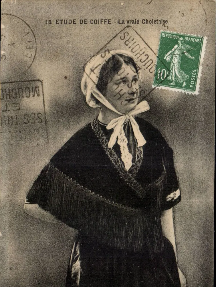 Etude de coiffe - La vraie Choletaise — Série 15, éditeur non visible - Recto