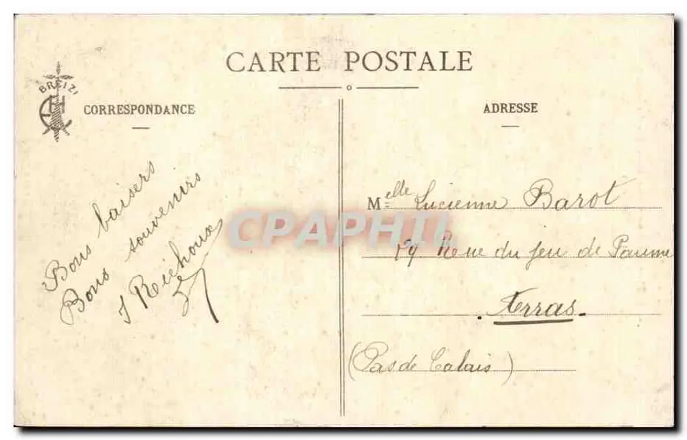 Reicher bretonischer Vierpfostenbett mit kleinen Spindeln — (Morbihan) — Cell. E. Hamonic, St.B. - Rückseite