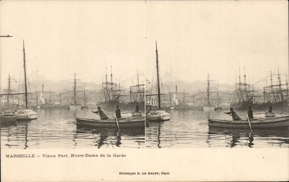 Marseille — Vieux Port. Notre-Dame de la Garde — Héliotypie E. LE DELBY, Paris - Vorderseite