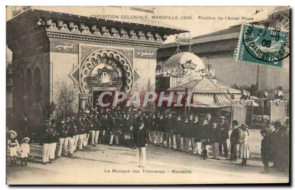 Kolonialausstellung, Marseille 1906 — Pavillon des Amer Picon — Die Tramway-Musik - Vorderseite