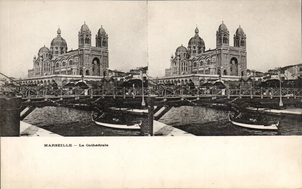 Marseille — A Catedral — vista estereoscópica - Frente
