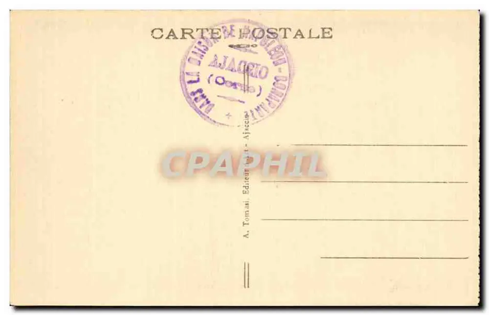 Napoleons Haus — Ajaccio — Verlag A. Tomasi - Rückseite