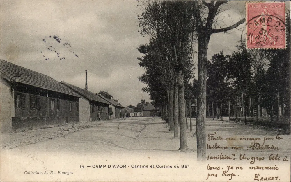 Camp d'Avor — Kantine und Küche des 95. — Unbekannter Verlag, Nr. 14 - Vorderseite