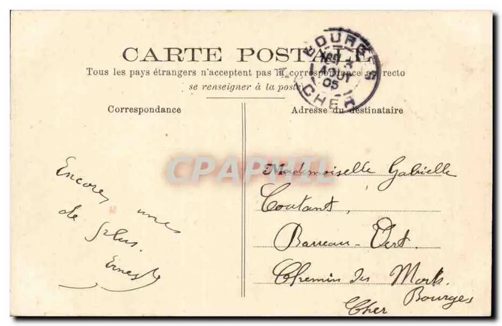 Camp d'Avor (Cher) — Die Wasseruhr — Coll. E. L. - Rückseite