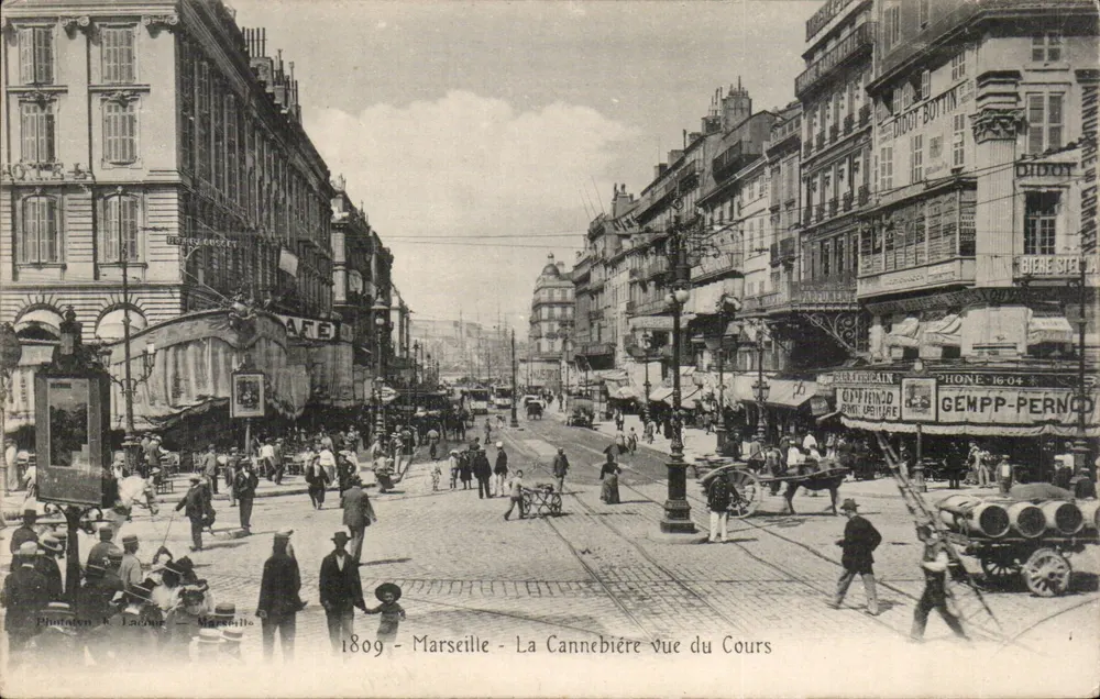 Marseille - La Cannebière aus dem Cours gesehen — Phototypie & Lacour, Nr. 4 - Vorderseite