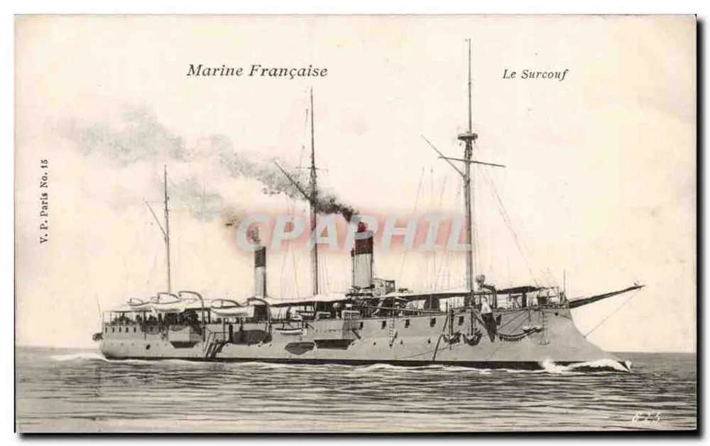 Le Surcouf — Korvette der französischen Marine — Y.P. Paris Nr. 15 - Vorderseite