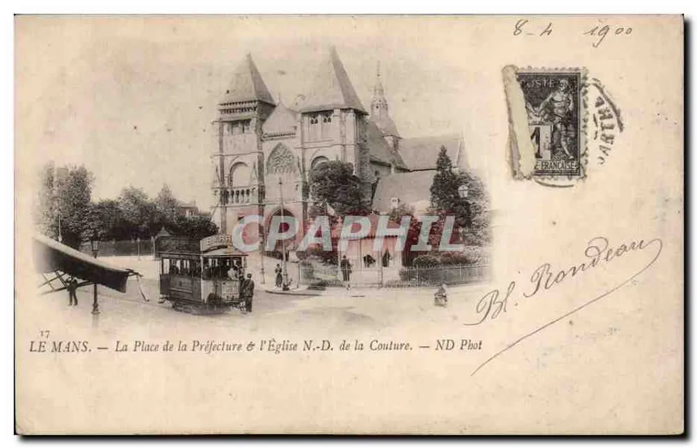 Le Mans — La Place de la Préfecture & l'Église N.-D. de la Couture — ND Phot - Vorderseite
