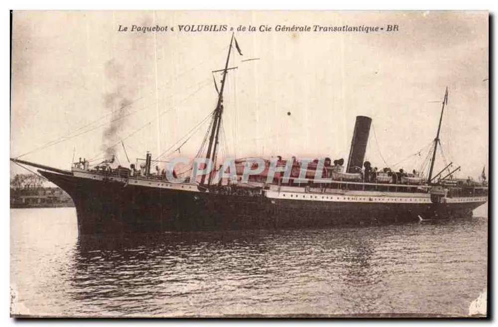 Das Dampfschiff « VOLUBILIS » der Compagnie Générale Transatlantique — BR - Vorderseite