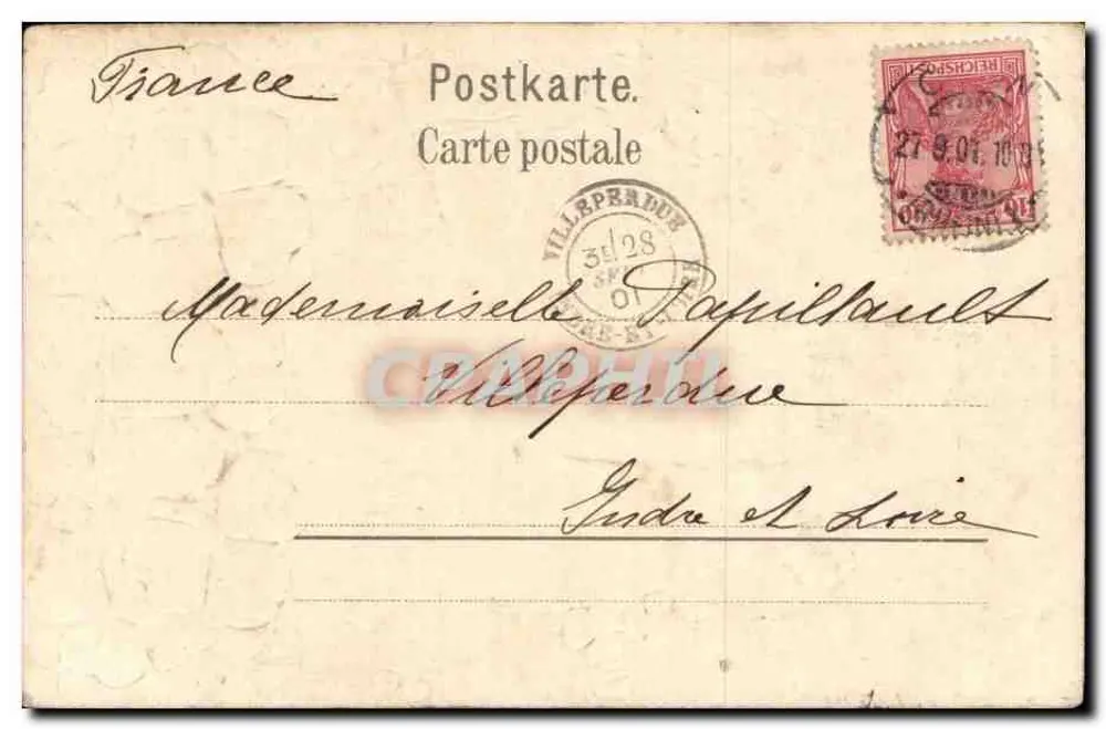 Köln, Deutscher Ring — Ansicht des Rheins und der Kathedrale — Verlag Ed. Hölzermann, Köln - Rückseite
