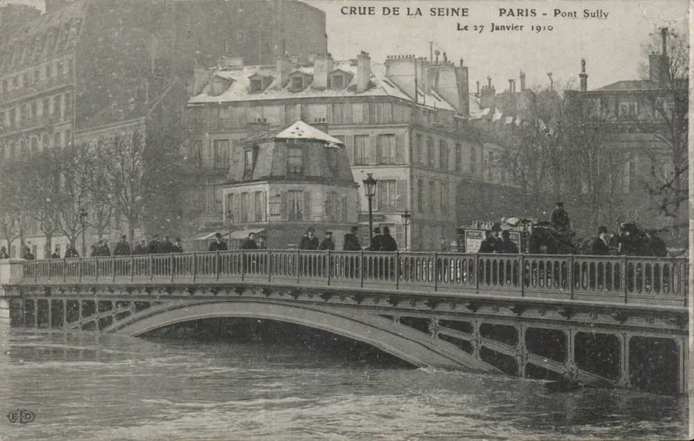 Überschwemmung der Seine — Paris - Brücke Sully — Edition E.P.D. - Vorderseite