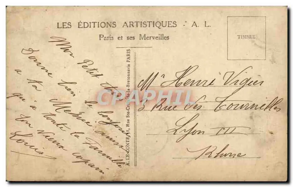 Paris Montmartre — Le Moulin Rouge — Estabelecimento do Moulin Rouge Music Hall — A. L. 97 - Verso