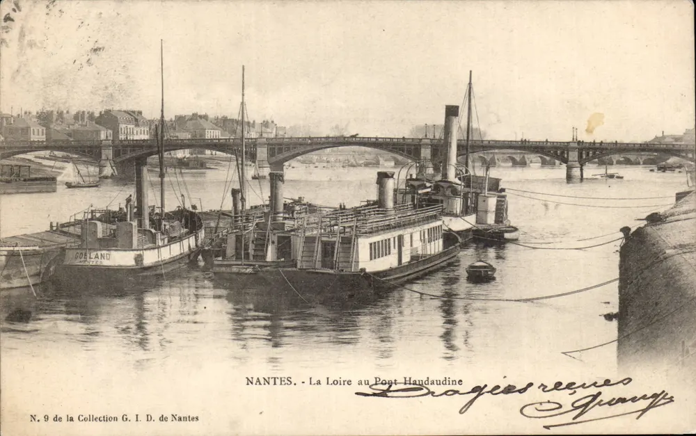 NANTES - Ansicht der Loire am Pont Haudaudine — Sammlung G. I. D. de Nantes, N°9 - Vorderseite