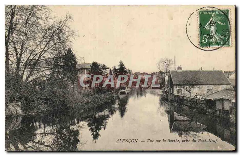 Alençon — Ansicht der Saribre, aufgenommen vom Pont-Neuf — Fot. 34 - Vorderseite