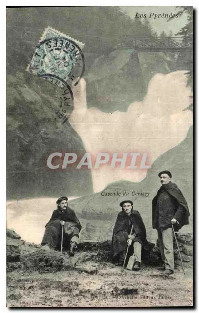 Cachoeira do Cérissey — Os Pirineus — A. Villalba, editor, Tâches - Frente