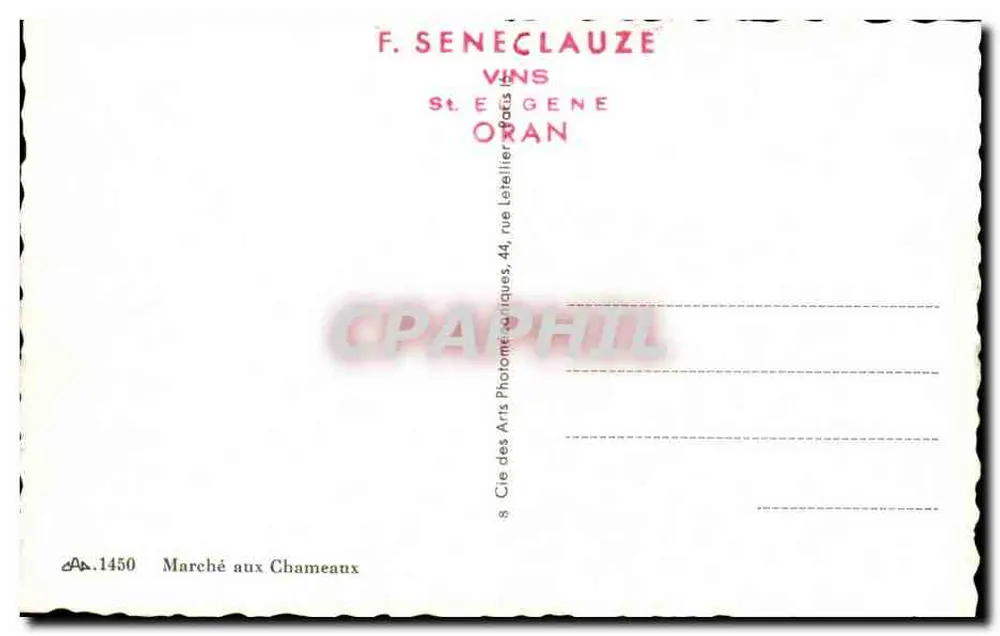 Kamelmarkt — Ägypten — F. SENECLAUZE, St. Eugène, Oxyan - Rückseite